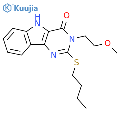 2-(butylsulfanyl)-3-(2-methoxyethyl)-3H,4H,5H-pyrimido5,4-bindol-4-one structure