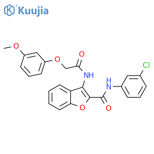 N-(3-chlorophenyl)-3-2-(3-methoxyphenoxy)acetamido-1-benzofuran-2-carboxamide structure