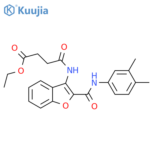 ethyl 3-({2-(3,4-dimethylphenyl)carbamoyl-1-benzofuran-3-yl}carbamoyl)propanoate structure