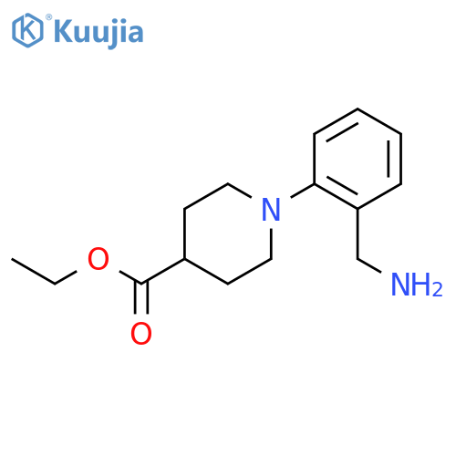 Ethyl 1-(2-(aminomethyl)phenyl)piperidine-4-carboxylate structure