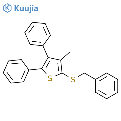 Thiophene, 3-methyl-4,5-diphenyl-2-[(phenylmethyl)thio]- structure