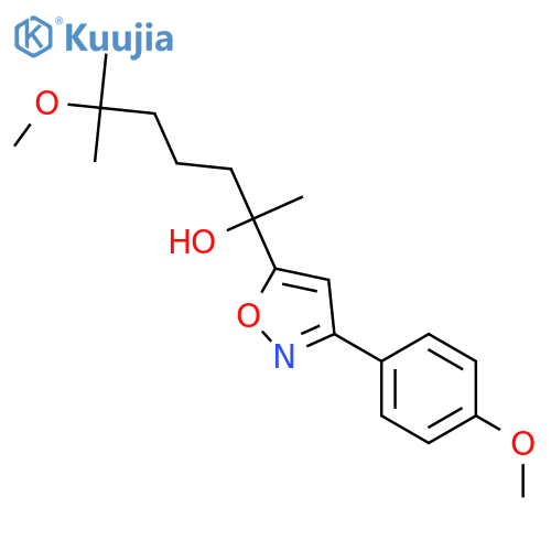 <br>5-Isoxazolemethanol, alpha-(4-methoxy-4-methylpentyl)-3-(4-methoxyphenyl)-a lpha-methyl- structure