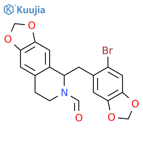1,3-Dioxolo[4,5-g]isoquinoline-6(5H)-carboxaldehyde,5-[(6-bromo-1,3-benzodioxol-5-yl)methyl]-7,8-dihydro- structure