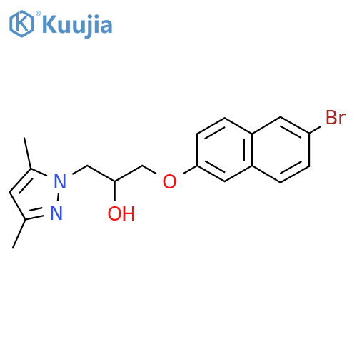 1-(6-bromonaphthalen-2-yl)oxy-3-(3,5-dimethyl-1H-pyrazol-1-yl)propan-2-ol structure