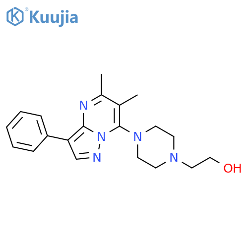 2-(4-{5,6-dimethyl-3-phenylpyrazolo1,5-apyrimidin-7-yl}piperazin-1-yl)ethan-1-ol structure