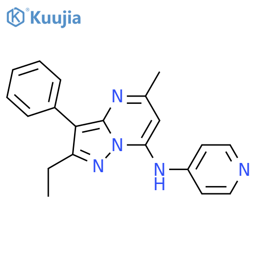 N-{2-ethyl-5-methyl-3-phenylpyrazolo1,5-apyrimidin-7-yl}pyridin-4-amine structure