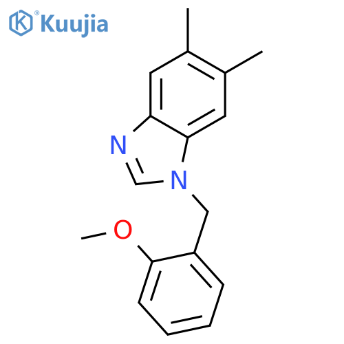 1-(2-Methoxyphenyl)methyl-5,6-dimethyl-1H-1,3-benzodiazole structure