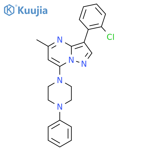 1-3-(2-chlorophenyl)-5-methylpyrazolo1,5-apyrimidin-7-yl-4-phenylpiperazine structure
