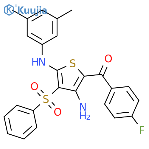3-(benzenesulfonyl)-N2-(3,5-dimethylphenyl)-5-(4-fluorobenzoyl)thiophene-2,4-diamine structure