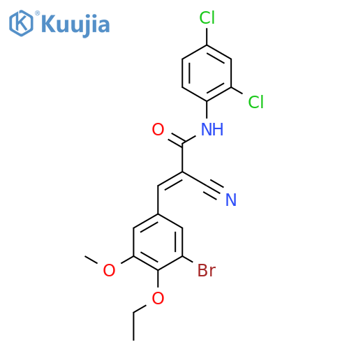 3-(3-bromo-4-ethoxy-5-methoxyphenyl)-2-cyano-N-(2,4-dichlorophenyl)prop-2-enamide structure