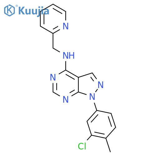 1-(3-chloro-4-methylphenyl)-N-(pyridin-2-yl)methyl-1H-pyrazolo3,4-dpyrimidin-4-amine structure