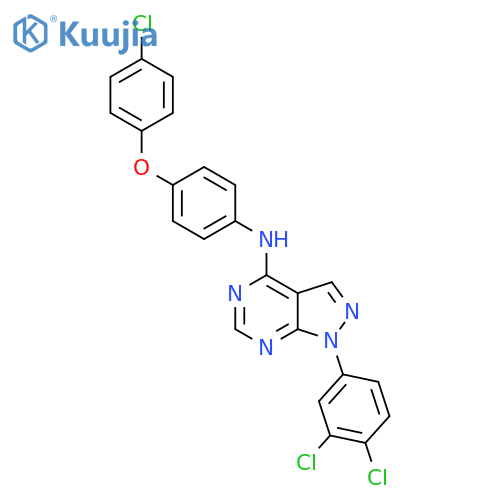 N-4-(4-chlorophenoxy)phenyl-1-(3,4-dichlorophenyl)-1H-pyrazolo3,4-dpyrimidin-4-amine structure