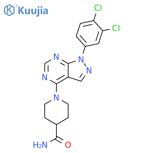 1-1-(3,4-dichlorophenyl)-1H-pyrazolo3,4-dpyrimidin-4-ylpiperidine-4-carboxamide structure