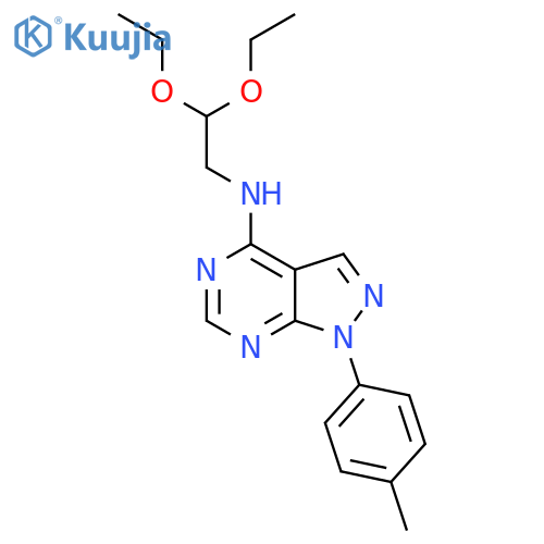 N-(2,2-diethoxyethyl)-1-(4-methylphenyl)-1H-pyrazolo3,4-dpyrimidin-4-amine structure