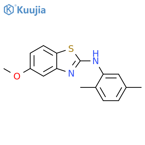 N-(2,5-dimethylphenyl)-5-methoxy-1,3-benzothiazol-2-amine structure