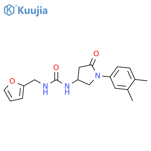 3-1-(3,4-dimethylphenyl)-5-oxopyrrolidin-3-yl-1-(furan-2-yl)methylurea structure
