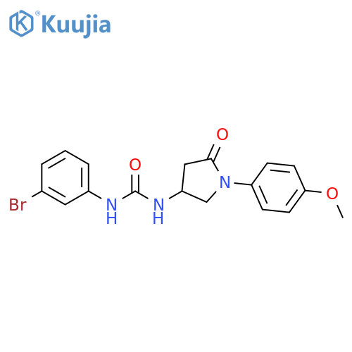 1-(3-bromophenyl)-3-1-(4-methoxyphenyl)-5-oxopyrrolidin-3-ylurea structure