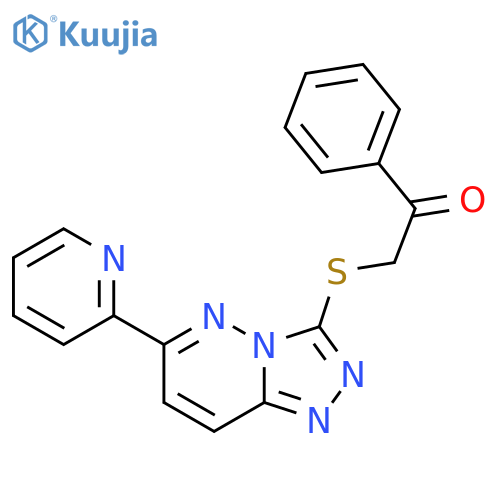 1-phenyl-2-{6-(pyridin-2-yl)-1,2,4triazolo4,3-bpyridazin-3-ylsulfanyl}ethan-1-one structure