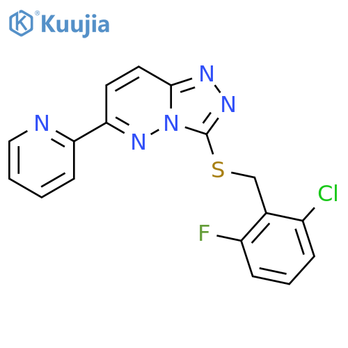 2-(3-{(2-chloro-6-fluorophenyl)methylsulfanyl}-1,2,4triazolo4,3-bpyridazin-6-yl)pyridine structure