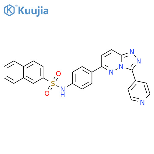 N-{4-3-(pyridin-4-yl)-1,2,4triazolo4,3-bpyridazin-6-ylphenyl}naphthalene-2-sulfonamide structure