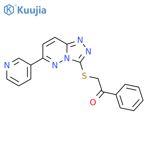 1-phenyl-2-{6-(pyridin-3-yl)-1,2,4triazolo4,3-bpyridazin-3-ylsulfanyl}ethan-1-one structure