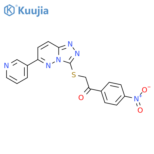 1-(4-nitrophenyl)-2-{6-(pyridin-3-yl)-1,2,4triazolo4,3-bpyridazin-3-ylsulfanyl}ethan-1-one structure