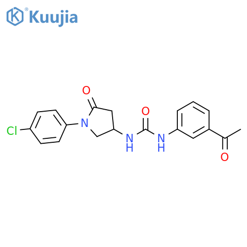1-(3-acetylphenyl)-3-1-(4-chlorophenyl)-5-oxopyrrolidin-3-ylurea structure