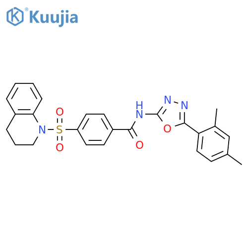 N-5-(2,4-dimethylphenyl)-1,3,4-oxadiazol-2-yl-4-(1,2,3,4-tetrahydroquinoline-1-sulfonyl)benzamide structure