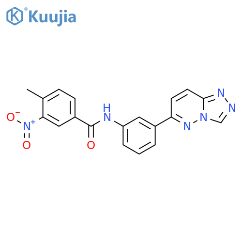 4-methyl-3-nitro-N-(3-{1,2,4triazolo4,3-bpyridazin-6-yl}phenyl)benzamide structure