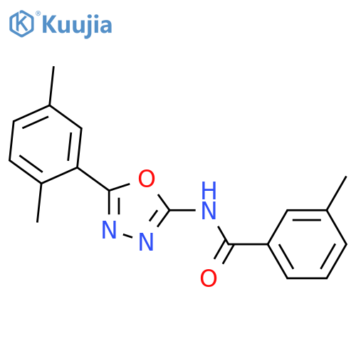 N-5-(2,5-dimethylphenyl)-1,3,4-oxadiazol-2-yl-3-methylbenzamide structure