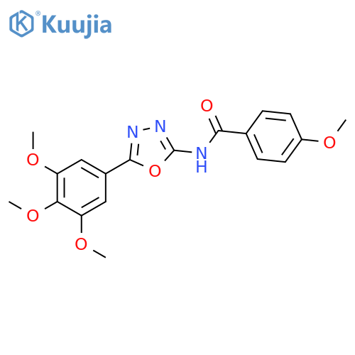 4-methoxy-N-5-(3,4,5-trimethoxyphenyl)-1,3,4-oxadiazol-2-ylbenzamide structure