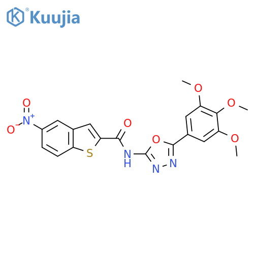 5-nitro-N-5-(3,4,5-trimethoxyphenyl)-1,3,4-oxadiazol-2-yl-1-benzothiophene-2-carboxamide structure