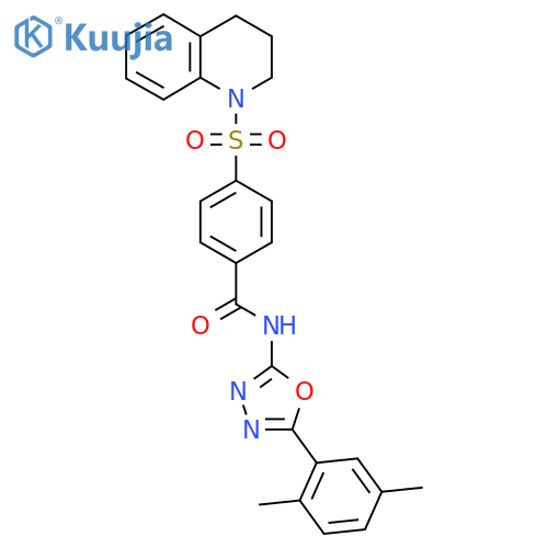N-5-(2,5-dimethylphenyl)-1,3,4-oxadiazol-2-yl-4-(1,2,3,4-tetrahydroquinoline-1-sulfonyl)benzamide structure