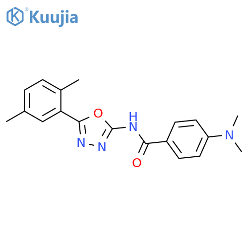 4-(dimethylamino)-N-5-(2,5-dimethylphenyl)-1,3,4-oxadiazol-2-ylbenzamide structure