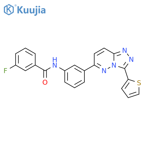 3-fluoro-N-{3-3-(thiophen-2-yl)-1,2,4triazolo4,3-bpyridazin-6-ylphenyl}benzamide structure