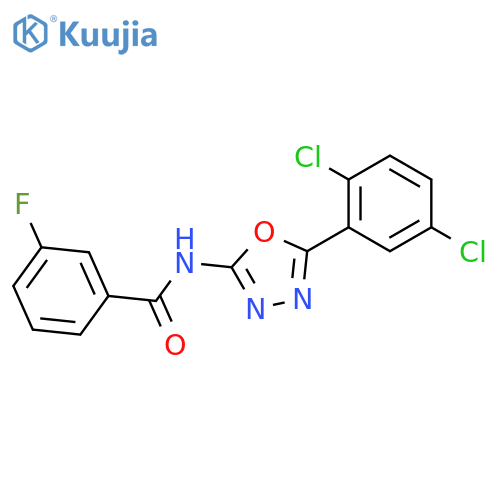 N-5-(2,5-dichlorophenyl)-1,3,4-oxadiazol-2-yl-3-fluorobenzamide structure