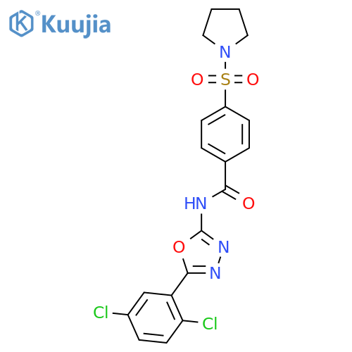 N-5-(2,5-dichlorophenyl)-1,3,4-oxadiazol-2-yl-4-(pyrrolidine-1-sulfonyl)benzamide structure