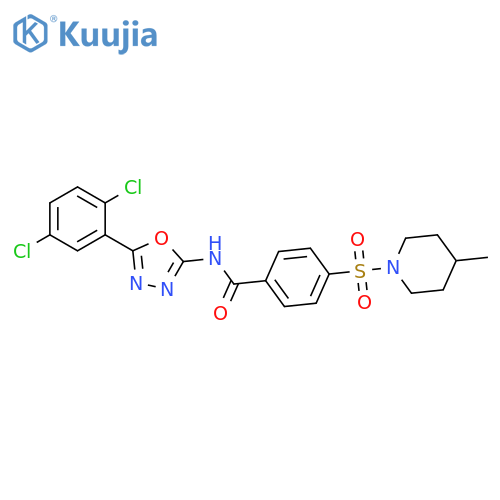 N-5-(2,5-dichlorophenyl)-1,3,4-oxadiazol-2-yl-4-(4-methylpiperidin-1-yl)sulfonylbenzamide structure