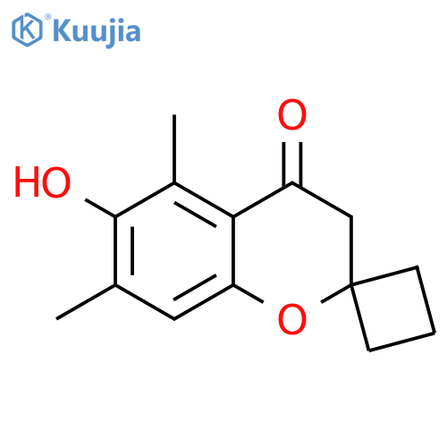 6-Hydroxy-5,7-dimethylspiro[chromene-2,1'-cyclobutan]-4(3H)-one structure