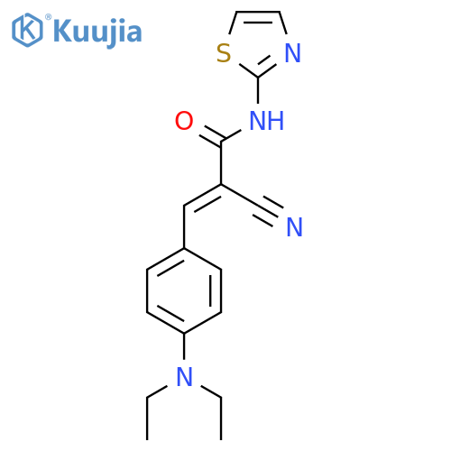 2-cyano-3-[4-(diethylamino)phenyl]-N-(1,3-thiazol-2-yl)prop-2-enamide structure