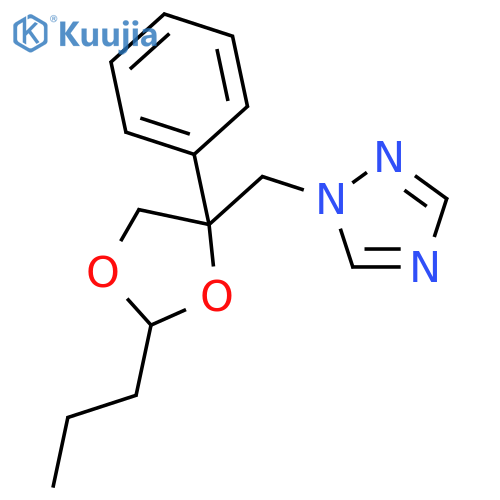 1H-1,2,4-Triazole, 1-[(4-phenyl-2-propyl-1,3-dioxolan-4-yl)methyl]- structure