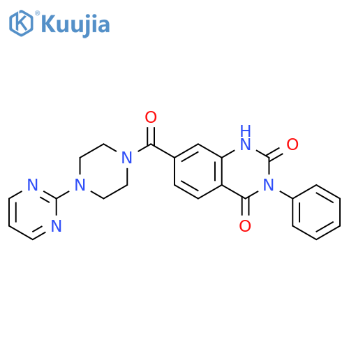 3-phenyl-7-4-(pyrimidin-2-yl)piperazine-1-carbonyl-1,2,3,4-tetrahydroquinazoline-2,4-dione structure