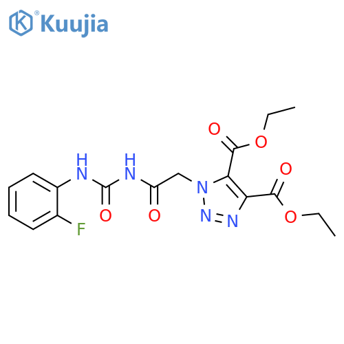 diethyl 1-[2-({[(2-fluorophenyl)amino]carbonyl}amino)-2-oxoethyl]-1H-1,2,3-triazole-4,5-dicarboxylate structure