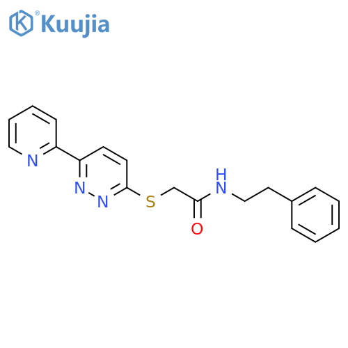 N-(2-phenylethyl)-2-{6-(pyridin-2-yl)pyridazin-3-ylsulfanyl}acetamide structure
