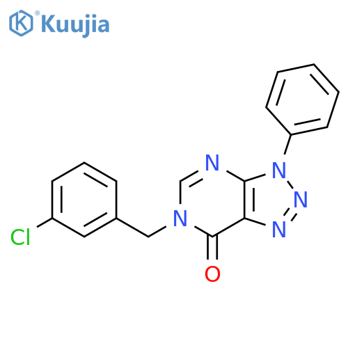 6-(3-chlorophenyl)methyl-3-phenyl-3H,6H,7H-1,2,3triazolo4,5-dpyrimidin-7-one structure
