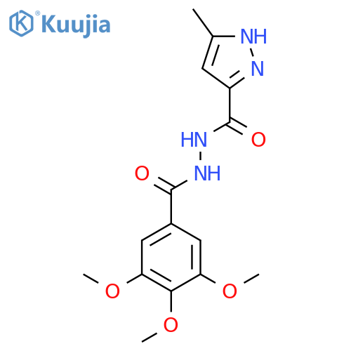 3,4,5-trimethoxy-N'-(3-methyl-1H-pyrazole-5-carbonyl)benzohydrazide structure