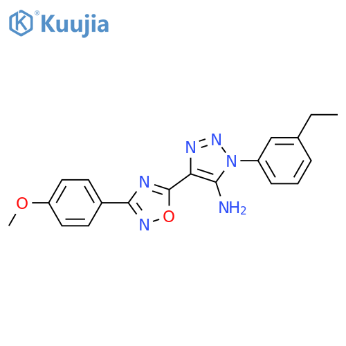 1-(3-ethylphenyl)-4-3-(4-methoxyphenyl)-1,2,4-oxadiazol-5-yl-1H-1,2,3-triazol-5-amine structure