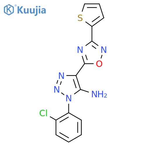 1-(2-chlorophenyl)-4-3-(thiophen-2-yl)-1,2,4-oxadiazol-5-yl-1H-1,2,3-triazol-5-amine structure