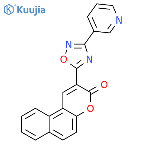 2-3-(pyridin-3-yl)-1,2,4-oxadiazol-5-yl-3H-benzofchromen-3-one structure