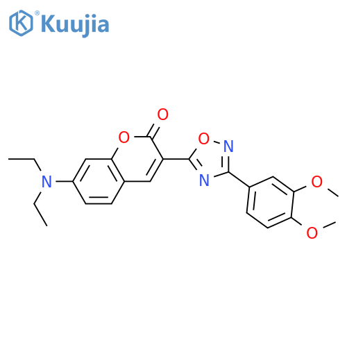 7-(diethylamino)-3-3-(3,4-dimethoxyphenyl)-1,2,4-oxadiazol-5-yl-2H-chromen-2-one structure